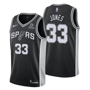 2020-21 #33 Tre Jones San Antonio Spurs Trikot Schwarz Icon Edition