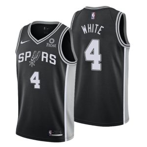 2020-21 #4 Derrick Weiß San Antonio Spurs Trikot Schwarz Icon Edition