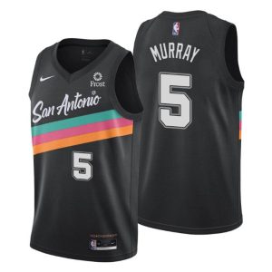 2020-21 #5 Dejounte Murray San Antonio Spurs Trikot Schwarz City Edition