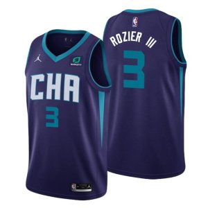 2020-21 Charlotte Hornets Trikot #3 Terry Rozier III Lila Statement Edition
