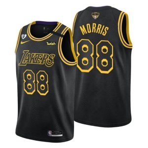 2020-21 Los Angeles Lakers Trikot Markieff Morris Schwarz Manba City Edition Honor Kobe and Gianna 88 Schwarz