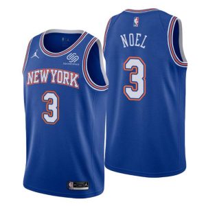 2020-21 New York Knicks Trikot #3 Nerlens Noel Blau Statement Edition