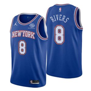 2020-21 New York Knicks Trikot #8 Austin Rivers Blau Statement Edition