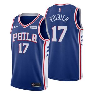 2020-21 Philadelphia 76ers Trikot #17 Vincent Poirier Blau Icon Edition