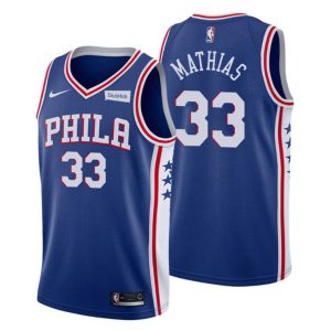 2020-21 Philadelphia 76ers Trikot #33 Dakota Mathias Blau Icon Edition