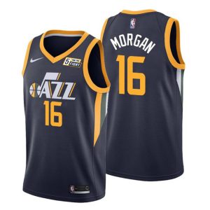 2020-21 Utah Jazz Trikot #16 Juwan Morgan Schwarz Icon Edition