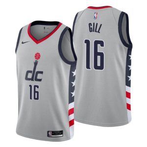 2020-21 Washington Wizards Trikot Swingman Anthony Gill No. 16 City Edition Grau