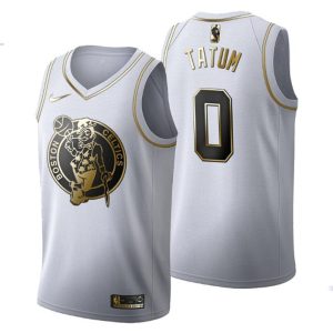 Boston Celtics Trikot #0 Jayson Tatum Golden Edition Weiß Fashion – Kinder