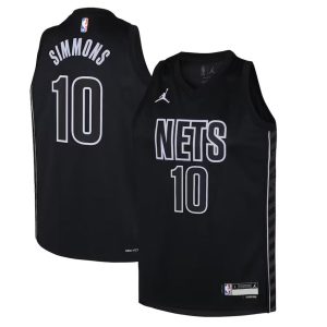 Brooklyn Nets Trikot Jordan Statement Edition Swingman 22 – Schwarz – Ben Simmons 10 – Kinder