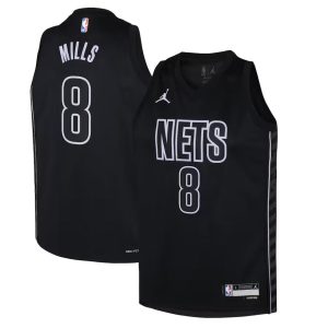 Brooklyn Nets Trikot Jordan Statement Edition Swingman 22 – Schwarz – Patty Mills 8 – Kinder