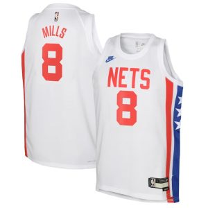 Brooklyn Nets Trikot Nike Classic Edition Swingman – Weiß – Patty Mills 8 – Kinder