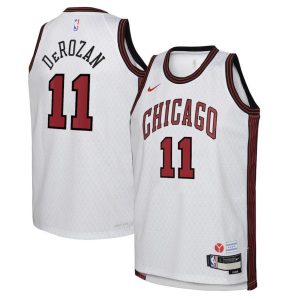 Chicago Bulls Trikot Nike City Edition Swingman 22 – Weiß – DeMar DeRozan – Kinder