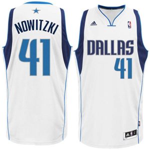 Dallas Mavericks Trikot #41 Dirk Nowitzki Revolution 30 Swingman Home Weiß