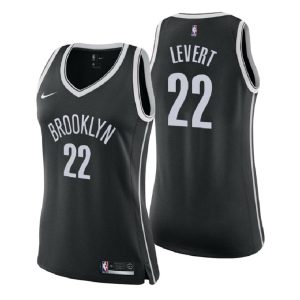 Damen Brooklyn Nets Trikot #22 Caris LeVert Icon Edition Schwarz Swingman