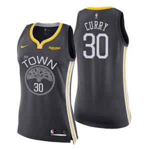 Damen Golden State Warriors Trikot #30 Stephen Curry Statement Grau Swingman