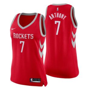 Damen Houston Rockets Trikot #7 Carmelo Anthony Icon Edition Rot Swingman
