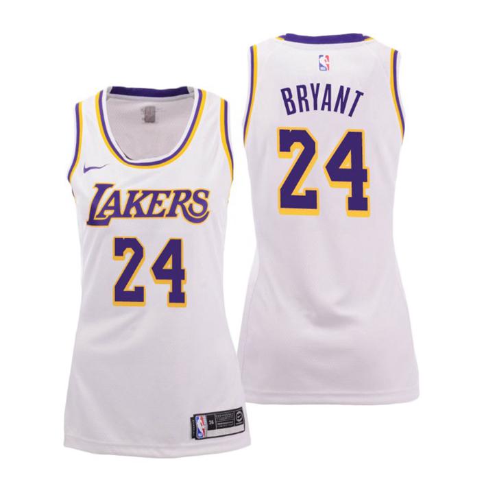 Damen Los Angeles Lakers Trikot #24 Kobe Bryant Association Weiß Swingman