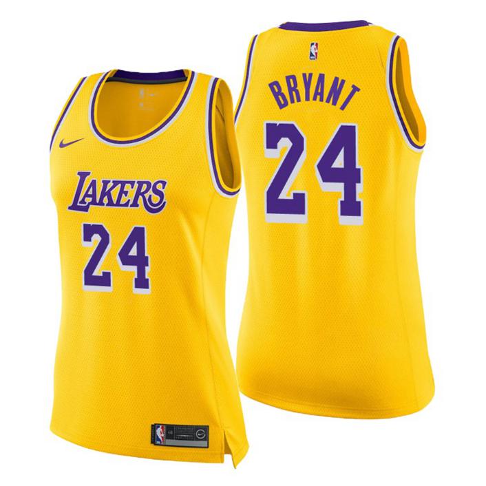 Damen Los Angeles Lakers Trikot #24 Kobe Bryant Icon Gold Swingman