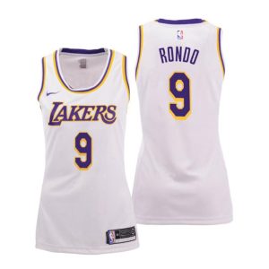 Damen Los Angeles Lakers Trikot #9 Rajon Rondo Association Weiß Swingman