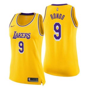Damen Los Angeles Lakers Trikot #9 Rajon Rondo Icon Gold Swingman