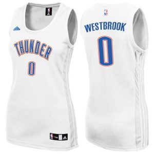 Damen Oklahoma City Thunder Trikot #35 Russell Westbrook Weiß New Swingman Fashion