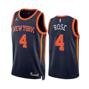 Derrick Rose 4 New York Knicks Trikot Jordan Navy Version Statement Edition 2022-23 Swingman Herren