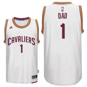 Father’s Day Gift-Cleveland Cavaliers Trikot #1 Dad Logo Weiß Home Swingman