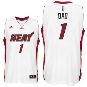 Father’s Day Gift-Miami Heat Trikot #1 Dad Logo Weiß Home Swingman