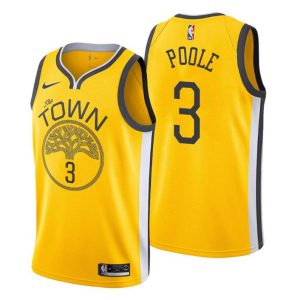 Herren 2019-20 Golden State Warriors Trikot #3 Jordan Poole Earned Gelb  Swingman