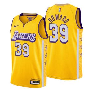 Herren 2019-20 Los Angeles Lakers Trikot #39 Dwight Howard City Gold Swingman