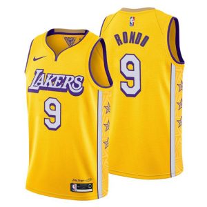 Herren 2019-20 Los Angeles Lakers Trikot #9 Rajon Rondo City Gelb  Swingman