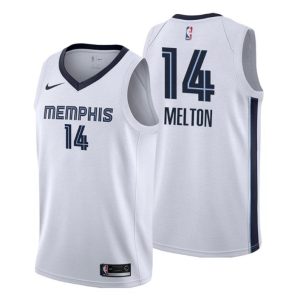 Herren 2019-20 Memphis Grizzlies Trikot #14 De’Anthony Melton Association Weiß Swingman