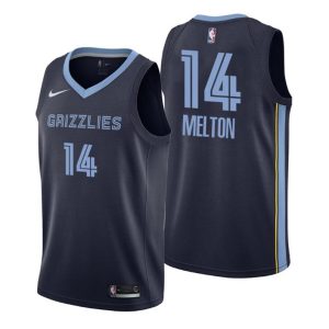 Herren 2019-20 Memphis Grizzlies Trikot #14 De’Anthony Melton Icon Navy Swingman