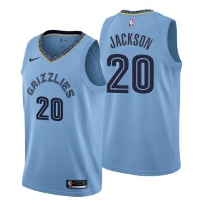 Herren 2019-20 Memphis Grizzlies Trikot #20 Josh Jackson Statement Blau Swingman