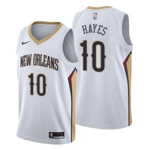 Herren 2019-20 New Orleans Pelicans Trikot #10 Jaxson Hayes Association Weiß Swingman