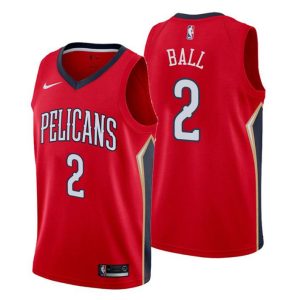 Herren 2019-20 New Orleans Pelicans Trikot #2 Lonzo Ball Statement Rot Swingman