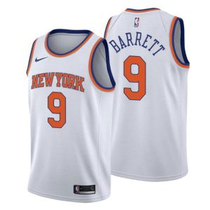 Herren 2019-20 New York Knicks Trikot #9 R.J. Barrett Association Weiß Swingman