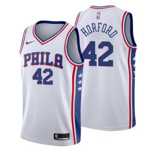 Herren 2019-20 Philadelphia 76ers Trikot #42 Al Horford Association Weiß Swingman