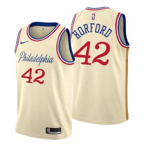Herren 2019-20 Philadelphia 76ers Trikot #42 Al Horford City Cream Swingman