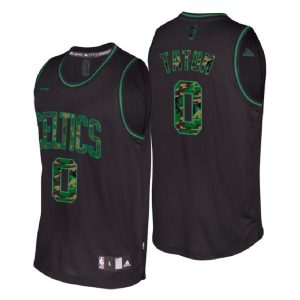 Herren Boston Celtics Trikot #0 Jayson Tatum Schwarz Camo Fashion Swingman – Herren