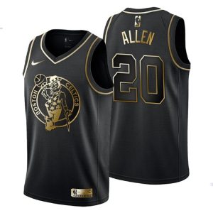 Herren Boston Celtics Trikot #20 Ray Allen Golden Edition Schwarz Fashion – Herren