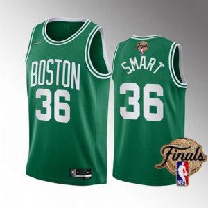 Herren Boston Celtics Trikot #36 Marcus Smart 2022 Grün NBA Finals Stitched