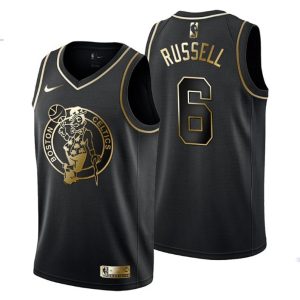 Herren Boston Celtics Trikot #6 Bill Russell Golden Edition Schwarz Fashion – Herren
