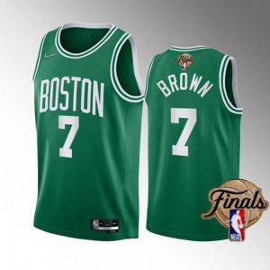 Herren Boston Celtics Trikot #7 Jaylen Braun 2022 Grün NBA Finals Stitched