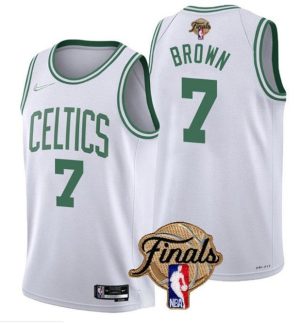 Herren Boston Celtics Trikot #7 Jaylen Braun 2022 Weiß NBA Finals Stitched