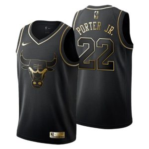 Herren Chicago Bulls Trikot #22 Otto Porter Jr. Golden Edition Schwarz Fashion