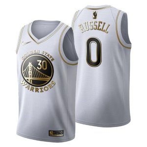 Herren Golden State Warriors Trikot #0 D’Angelo Russell Golden Edition Weiß Fashion