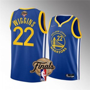 Herren Golden State Warriors Trikot #22 Andrew Wiggins 2022 Royal NBA Finals Stitched