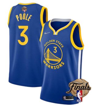 Herren Golden State Warriors Trikot #3 Jordan Poole 2022 Royal NBA Finals Stitched