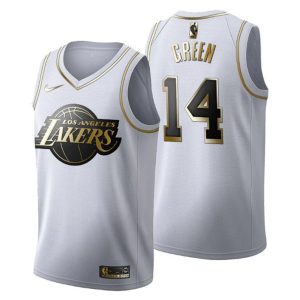 Herren Los Angeles Lakers Trikot #14 Danny Grün Golden Edition Weiß Fashion